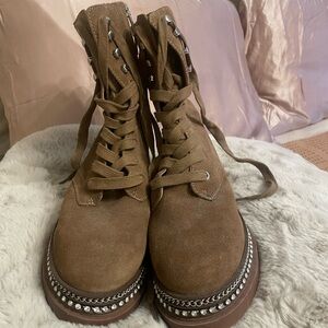 Brown Lace-Up Women's Boots